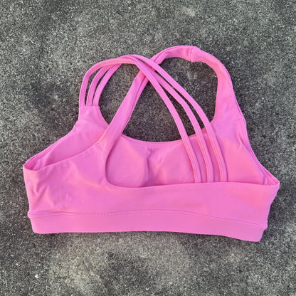 Women Sports Bra - Cross Back High Strength Strap Tight Fitness Top for Yoga & Gym - ZOOMNSTORE