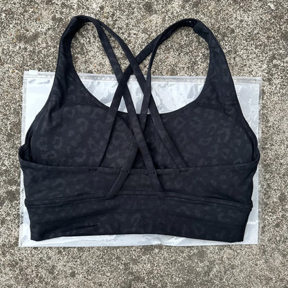 Women Sports Bra - Cross Back High Support Fitness Bra With Chest Pad For Training - ZOOMNSTORE