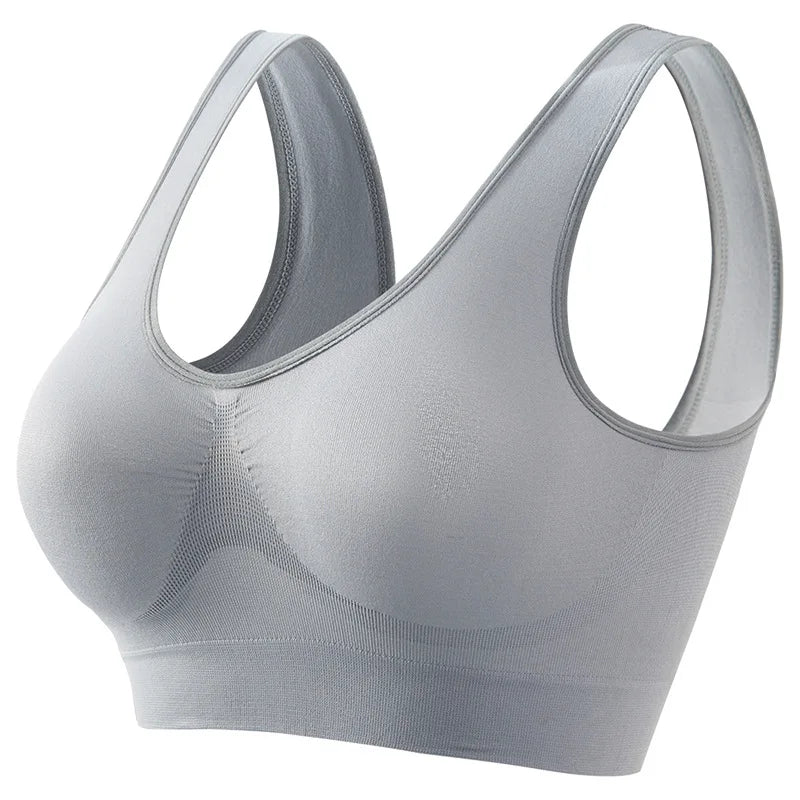 Large Size Seamless Sports Bra - Womens No Steel Ring Yoga Vest with Removable Pads - ZOOMNSTORE