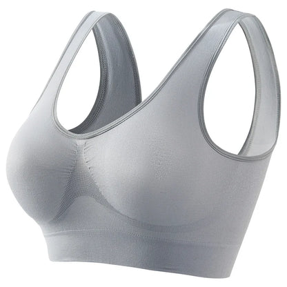 Large Size Seamless Sports Bra - Womens No Steel Ring Yoga Vest with Removable Pads - ZOOMNSTORE