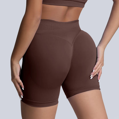 Women Sports Shorts - Low Waist Elastic Band Gym Biker Scrunch Fitness 4.5'' - ZOOMNSTORE