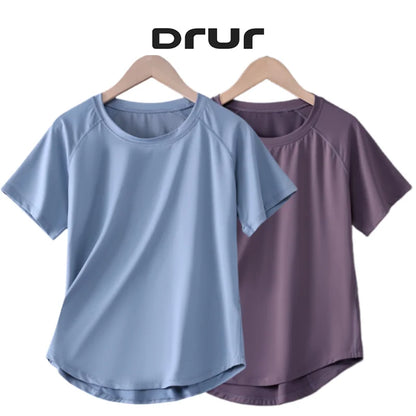 Women Sports T-Shirt | Summer Fitness Shirt, Quick Dry Gym Top with Loose Fit Athletic Style - ZOOMNSTORE