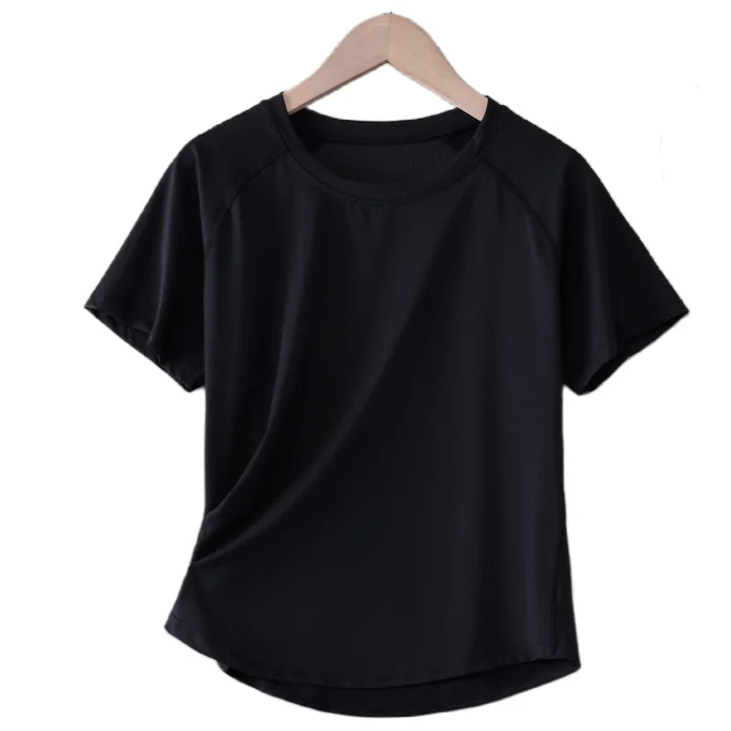 Women Sports T-Shirt | Summer Fitness Shirt, Quick Dry Gym Top with Loose Fit Athletic Style - ZOOMNSTORE