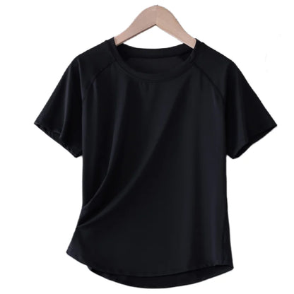 Women Sports T-Shirt | Summer Fitness Shirt, Quick Dry Gym Top with Loose Fit Athletic Style - ZOOMNSTORE