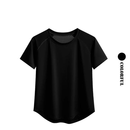 Women Sports T-Shirt | Summer Fitness Shirt, Quick Dry Gym Top with Loose Fit Athletic Style - ZOOMNSTORE