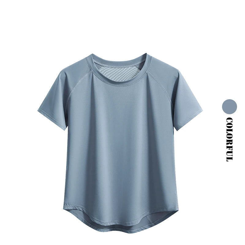 Women Sports T-Shirt | Summer Fitness Shirt, Quick Dry Gym Top with Loose Fit Athletic Style - ZOOMNSTORE