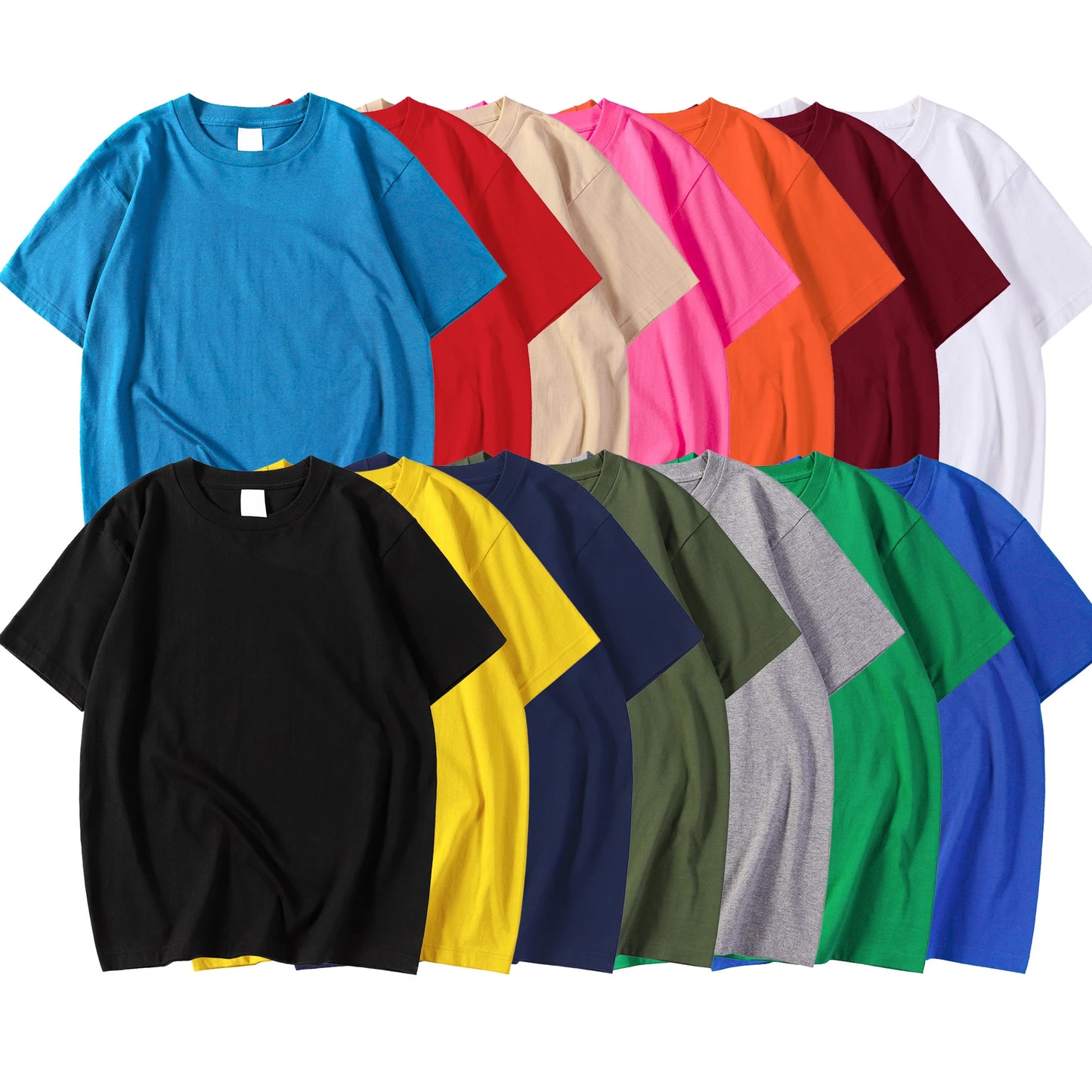 Women Summer T-Shirts - Casual Loose Fit Short Sleeve Tees | Multicolor Solid Tops - ZOOMNSTORE
