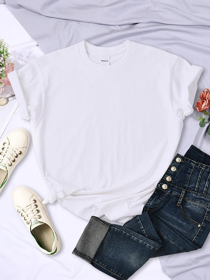 Women Summer T-Shirts - Casual Loose Fit Short Sleeve Tees | Multicolor Solid Tops - ZOOMNSTORE