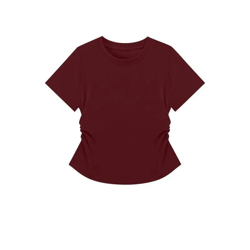 Women Summer Top - Slim Fit Short Sleeve Shirt | Breathable, Casual Round Neck Tee - ZOOMNSTORE