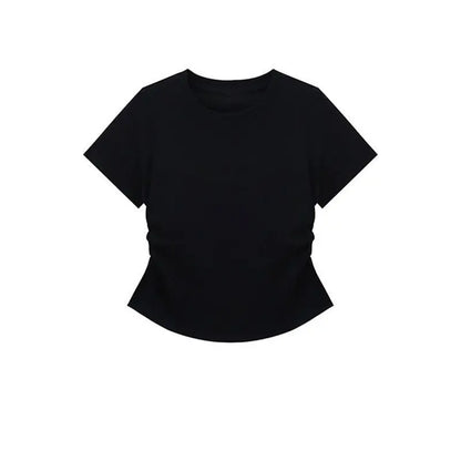 Women Summer Top - Slim Fit Short Sleeve Shirt | Breathable, Casual Round Neck Tee - ZOOMNSTORE