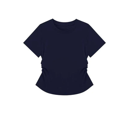 Women Summer Top - Slim Fit Short Sleeve Shirt | Breathable, Casual Round Neck Tee - ZOOMNSTORE
