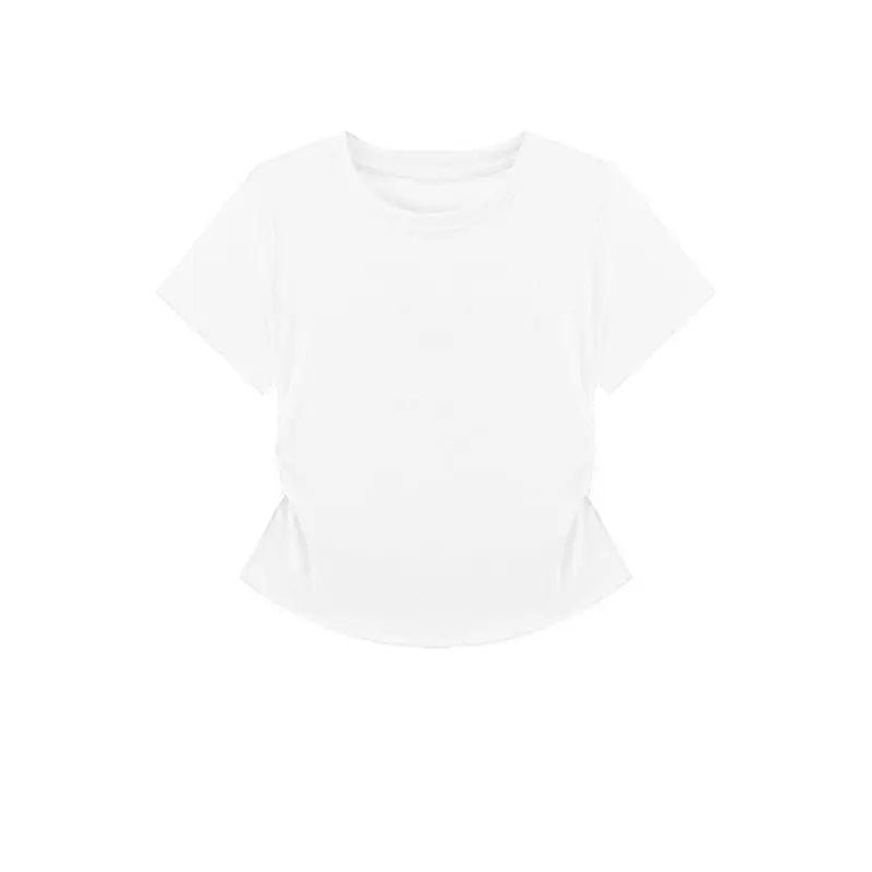 Women Summer Top - Slim Fit Short Sleeve Shirt | Breathable, Casual Round Neck Tee - ZOOMNSTORE