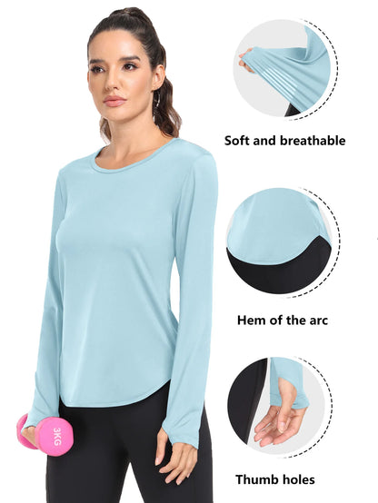 Women Sun Protection T-Shirts – Loose Fit Tees With UV Protection Tops For Running & Yoga - ZOOMNSTORE