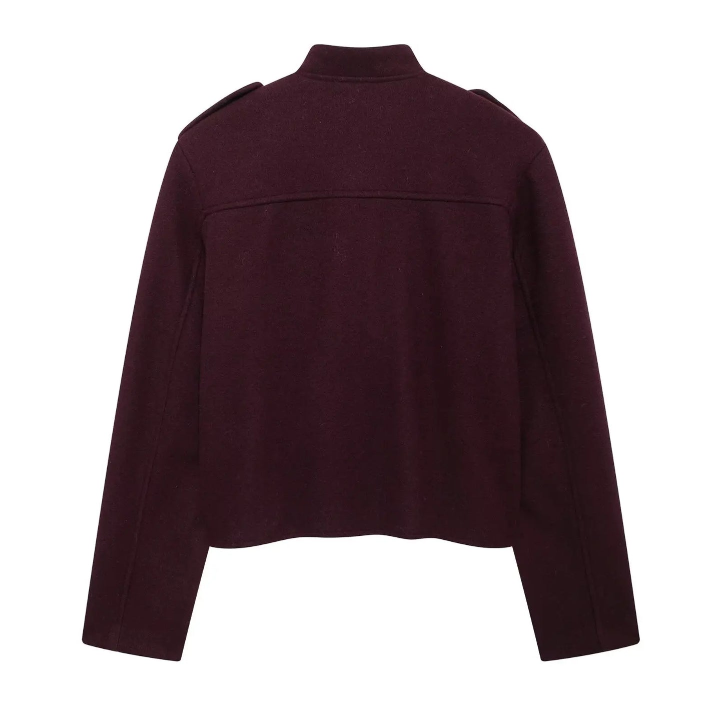 HH 2024 Fashion Women Soft Tweed Bomber Jacket O-Neck Long Sleeve Pockets Buttons Loose Woolen Coat Female Streetwear - ZOOMNSTORE