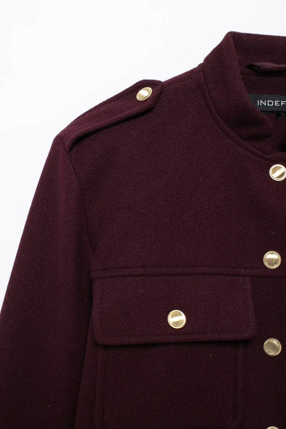 HH 2024 Fashion Women Soft Tweed Bomber Jacket O-Neck Long Sleeve Pockets Buttons Loose Woolen Coat Female Streetwear - ZOOMNSTORE