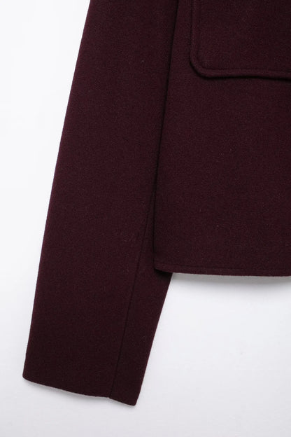 HH 2024 Fashion Women Soft Tweed Bomber Jacket O-Neck Long Sleeve Pockets Buttons Loose Woolen Coat Female Streetwear - ZOOMNSTORE