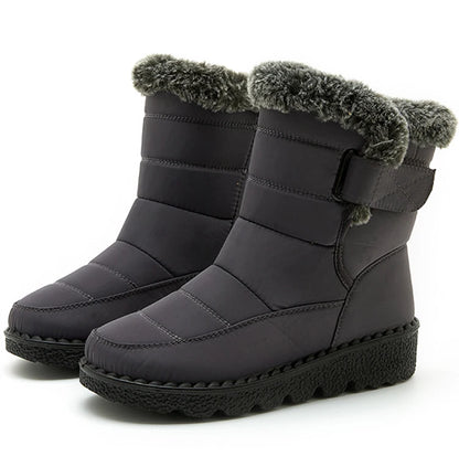 Women Winter Boots - Korean Style Mid Calf Snow Boots With Fur Lining & Waterproof Design - ZOOMNSTORE