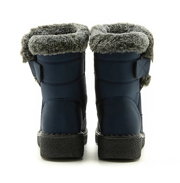 Women Winter Boots - Korean Style Mid Calf Snow Boots With Fur Lining & Waterproof Design - ZOOMNSTORE