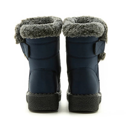 Women Winter Boots - Korean Style Mid Calf Snow Boots With Fur Lining & Waterproof Design - ZOOMNSTORE