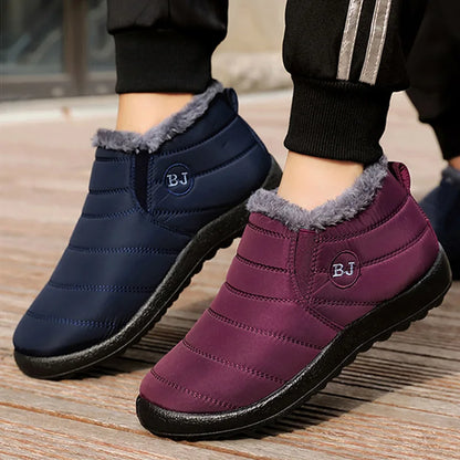 Women Winter Boots - Lightweight Waterproof Ankle Snow Boots With Plush Lining - ZOOMNSTORE