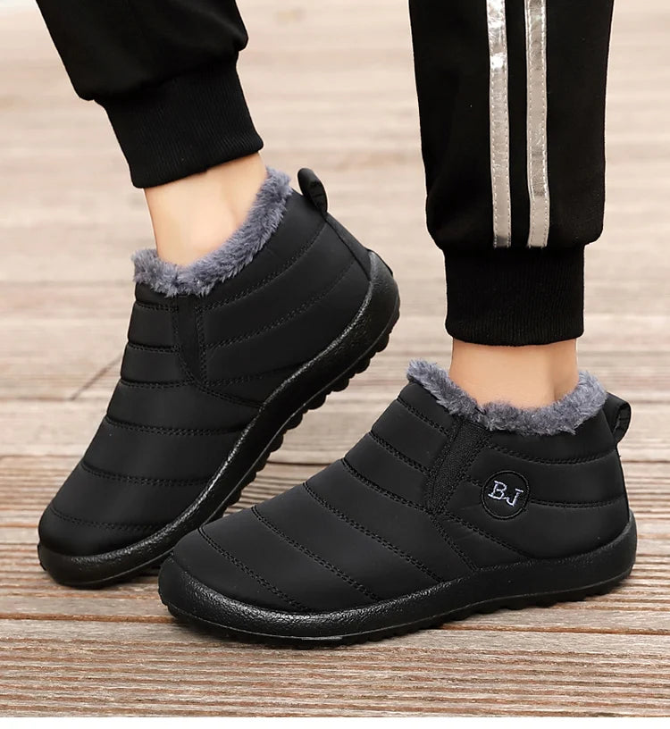 Women Winter Boots - Lightweight Waterproof Ankle Snow Boots With Plush Lining - ZOOMNSTORE