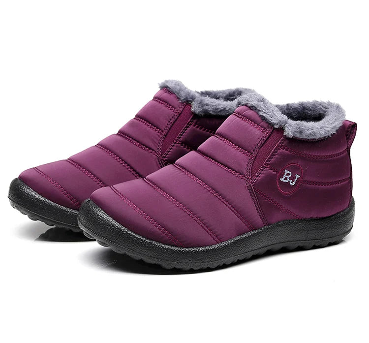 Women Winter Boots - Lightweight Waterproof Ankle Snow Boots With Plush Lining - ZOOMNSTORE