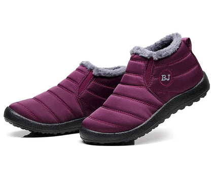 Women Winter Boots - Lightweight Waterproof Ankle Snow Boots With Plush Lining - ZOOMNSTORE