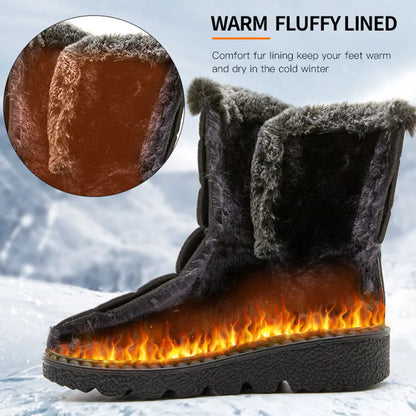 Women's Boots 2024 Trend Winter Shoes For Woman Winter Boots Ankle Low Heels Botas Mujer Waterproof Snow Boots With Fur Shoes - ZOOMNSTORE