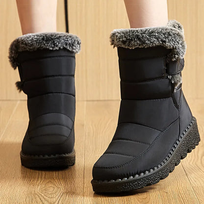 Women's Boots 2024 Trend Winter Shoes For Woman Winter Boots Ankle Low Heels Botas Mujer Waterproof Snow Boots With Fur Shoes - ZOOMNSTORE
