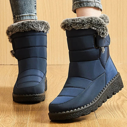 Women's Boots 2024 Trend Winter Shoes For Woman Winter Boots Ankle Low Heels Botas Mujer Waterproof Snow Boots With Fur Shoes - ZOOMNSTORE