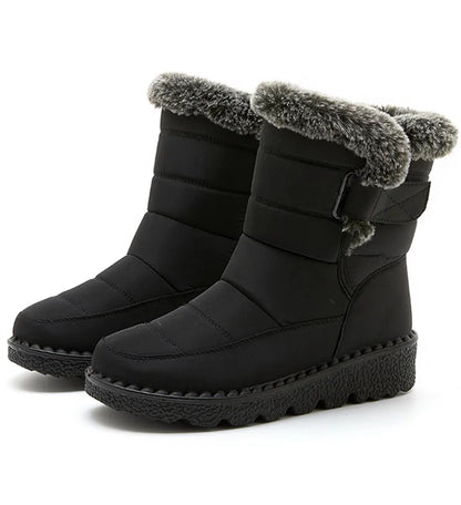 Women's Boots 2024 Trend Winter Shoes For Woman Winter Boots Ankle Low Heels Botas Mujer Waterproof Snow Boots With Fur Shoes - ZOOMNSTORE