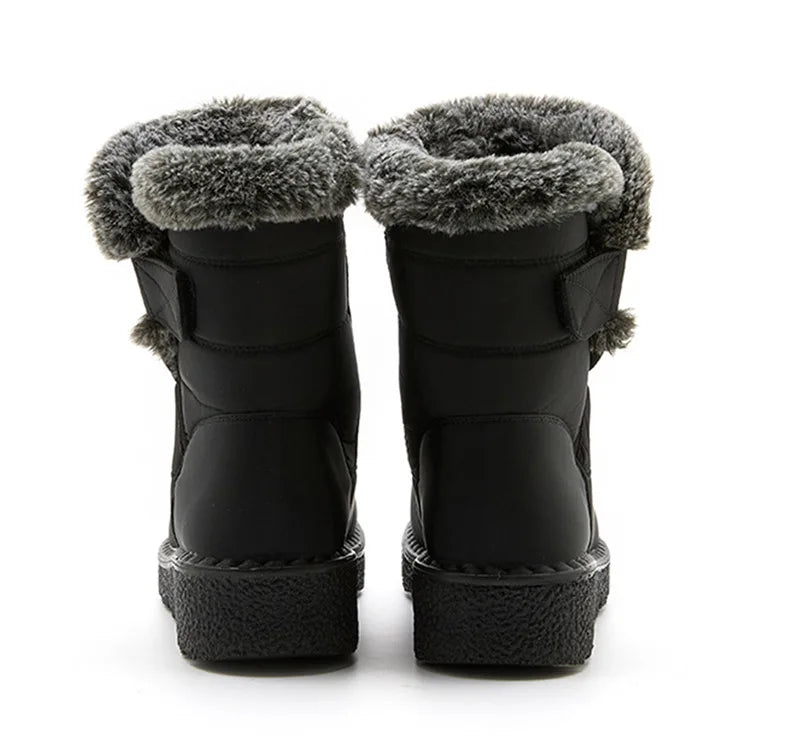 Women's Boots 2024 Trend Winter Shoes For Woman Winter Boots Ankle Low Heels Botas Mujer Waterproof Snow Boots With Fur Shoes - ZOOMNSTORE