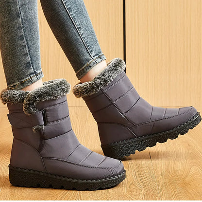 Women's Boots 2024 Trend Winter Shoes For Woman Winter Boots Ankle Low Heels Botas Mujer Waterproof Snow Boots With Fur Shoes - ZOOMNSTORE