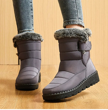 Women's Boots 2024 Trend Winter Shoes For Woman Winter Boots Ankle Low Heels Botas Mujer Waterproof Snow Boots With Fur Shoes - ZOOMNSTORE