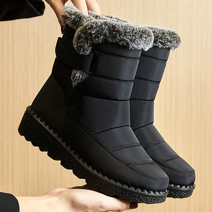 Women's Boots 2024 Trend Winter Shoes For Woman Winter Boots Ankle Low Heels Botas Mujer Waterproof Snow Boots With Fur Shoes - ZOOMNSTORE