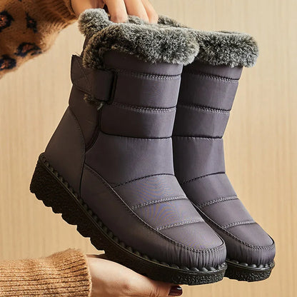 Women's Boots 2024 Trend Winter Shoes For Woman Winter Boots Ankle Low Heels Botas Mujer Waterproof Snow Boots With Fur Shoes - ZOOMNSTORE