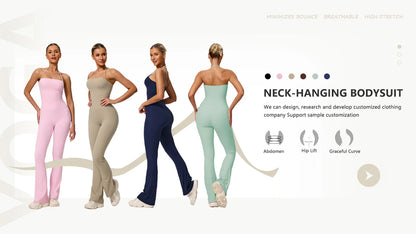 Women Yoga Jumpsuit - Sleeveless Quick Dry Workout Wear with Backless Sportswear Design - ZOOMNSTORE