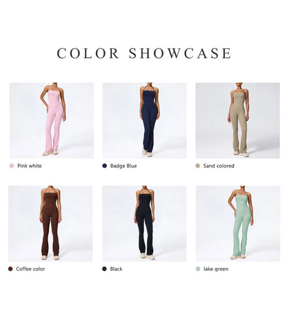 Women Yoga Jumpsuit - Sleeveless Quick Dry Workout Wear with Backless Sportswear Design - ZOOMNSTORE