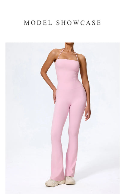 Women Yoga Jumpsuit - Sleeveless Quick Dry Workout Wear with Backless Sportswear Design - ZOOMNSTORE