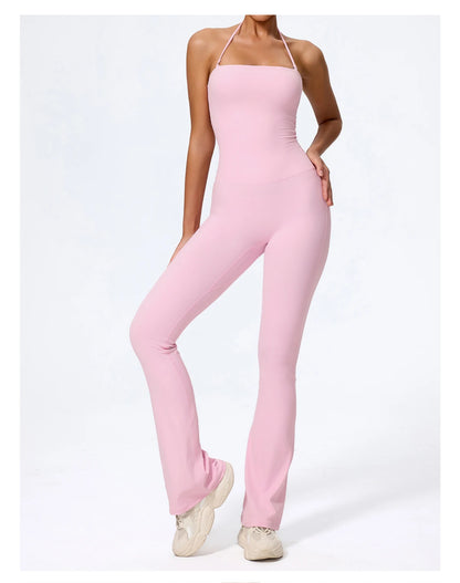 Women Yoga Jumpsuit - Sleeveless Quick Dry Workout Wear with Backless Sportswear Design - ZOOMNSTORE