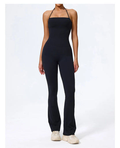 Women Yoga Jumpsuit - Sleeveless Quick Dry Workout Wear with Backless Sportswear Design - ZOOMNSTORE