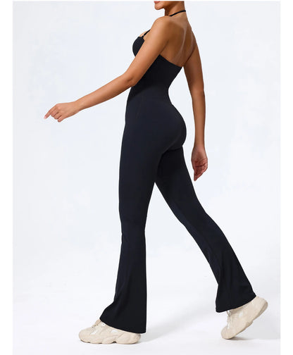 Women Yoga Jumpsuit - Sleeveless Quick Dry Workout Wear with Backless Sportswear Design - ZOOMNSTORE