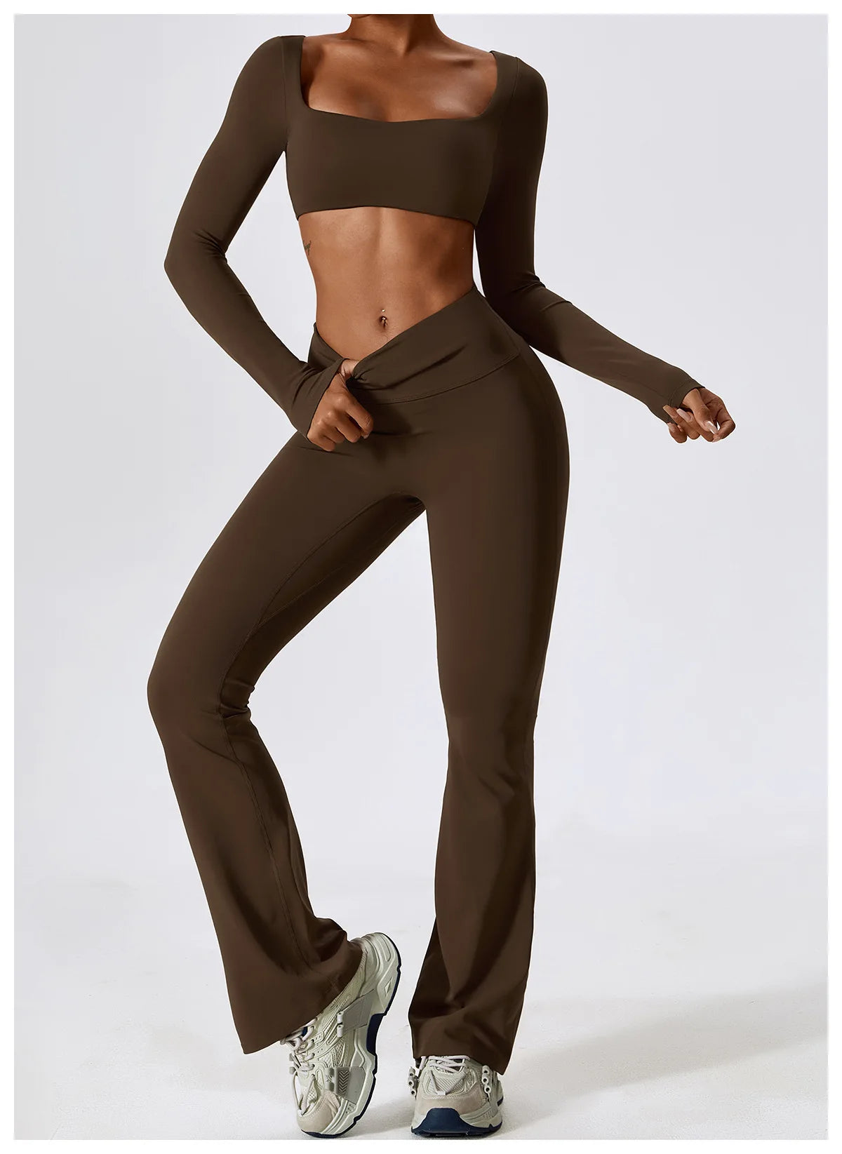 Women Yoga Set – Seamless Sportswear Gym Legging & Fitness Bra Crop Top - ZOOMNSTORE
