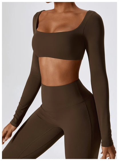 Women Yoga Set – Seamless Sportswear Gym Legging & Fitness Bra Crop Top - ZOOMNSTORE