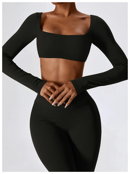 Women Yoga Set – Seamless Sportswear Gym Legging & Fitness Bra Crop Top - ZOOMNSTORE