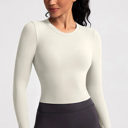 Plus Size Womens Black Long Sleeve Yoga Shirt - Fitness  Running Top - ZOOMNSTORE