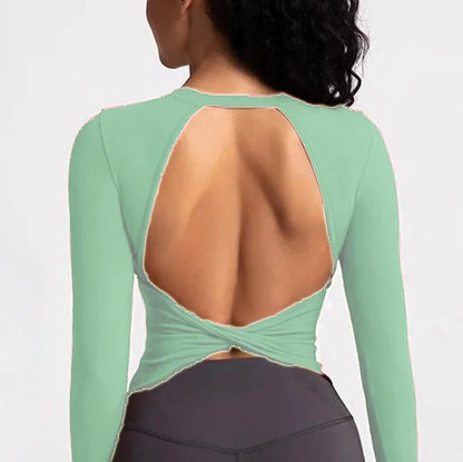 Plus Size Womens Black Long Sleeve Yoga Shirt - Fitness  Running Top - ZOOMNSTORE