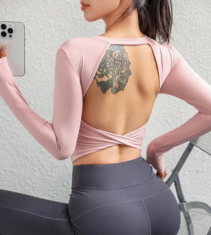 Plus Size Womens Black Long Sleeve Yoga Shirt - Fitness  Running Top - ZOOMNSTORE