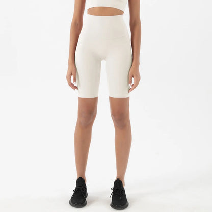 High Waist Nylon Womens Gym Shorts - Breathable Yoga Cycling Shorts No T Line 24 Colors - ZOOMNSTORE