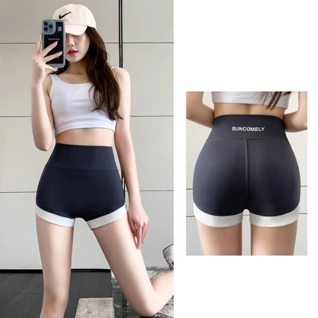Women Yoga Shorts - High Waist Quick Dry 3-Point Fitness Running Cycling - ZOOMNSTORE